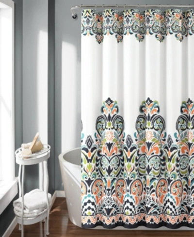 Lush Decor Clara Bohemian Shower Curtain, 72" X 72" In Navy