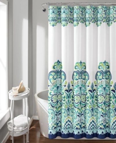 Lush Decor Clara Bohemian Shower Curtain, 72" X 72" In Blue