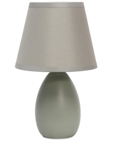 All The Rages Simple Designs Mini Egg Oval Ceramic Table Lamp In Gray