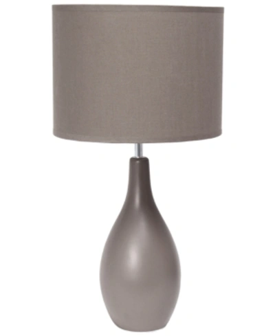 All The Rages Simple Designs Oval Bowling Pin Base Ceramic Table Lamp In Gray