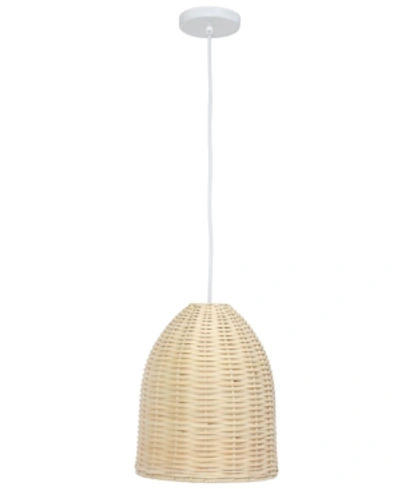 All The Rages Elegant Designs Elongated Coastal Dome Rattan Downlight Pendant In Natural