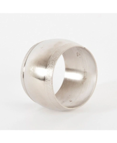 Saro Lifestyle Rounded Napkin Ring, Set Of 4 In Silver