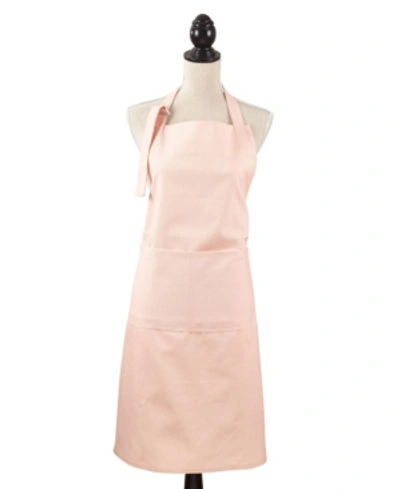 Saro Lifestyle Classic Cuisine Denim Pocket Apron In Blush
