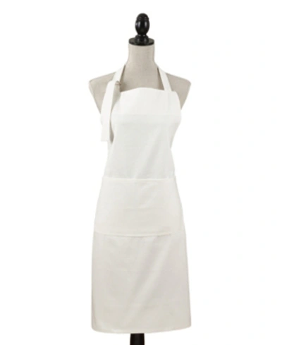 Saro Lifestyle Classic Cuisine Denim Pocket Apron In White
