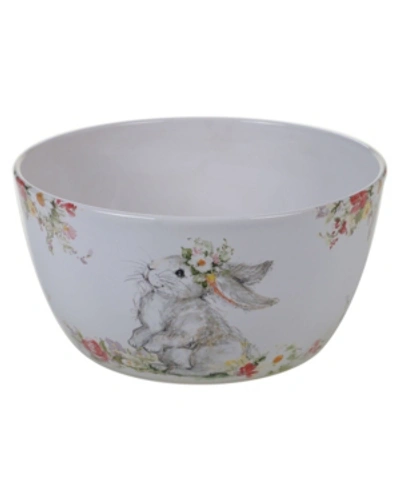 Certified International Sweet Bunny Deep Bowl In White, Gray, Pink, Green, Yellow