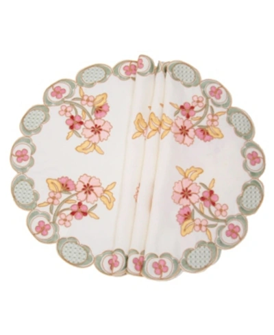 Manor Luxe Primrose Embroidered Cutwork Round Placemats - Set Of 4 In Multi