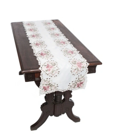 Manor Luxe Embroidered Cutwork Table Runner In White