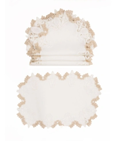 Manor Luxe Anais Elegant Lace Embroidered Cutwork Placemats - Set Of 4 In Off-white