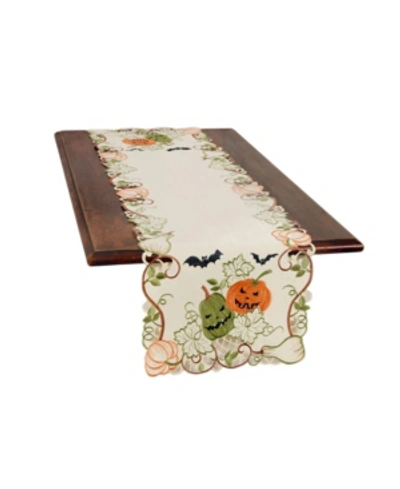 Manor Luxe Halloween Jack-o-lanterns Embroidered Cutwork Table Runner In Multi