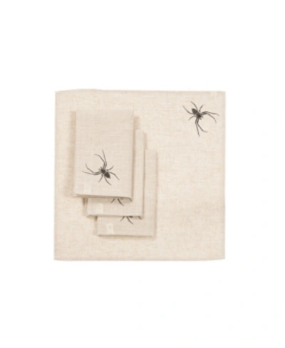 Manor Luxe Halloween Creepy Spiders Napkins - Set Of 4 In Natural