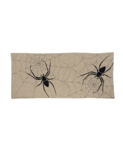 Manor Luxe Halloween Creepy Spiders Double Layer Table Runner In Natural