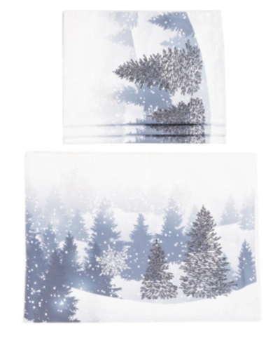 Manor Luxe Winter Wonderland Double Layer Christmas Placemats - Set Of 4 In White