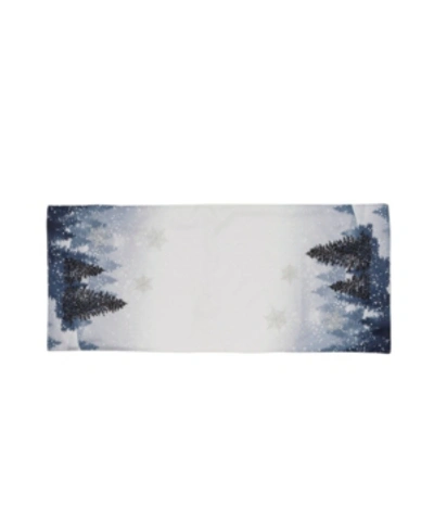 Manor Luxe Winter Wonderland Double Layer Christmas Table Runner In White