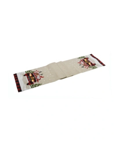 Manor Luxe Snowy Car By Santa Light Up Christmas Table Runner In Multi