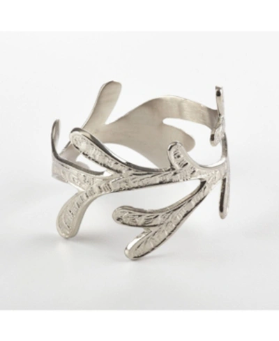 Saro Lifestyle Vine Design Napkin Ring Vine Napkin Ring, Set Of 4 In Silver
