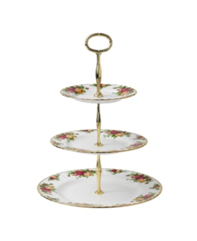 Royal Albert Old Country Roses Cake Stand Three-tier In Multi