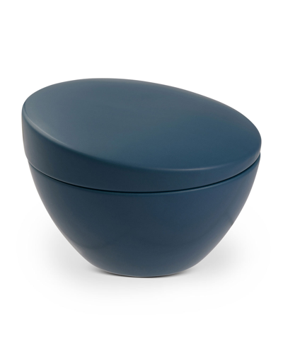 Nambe Orbit Stoneware Sugar Bowl In Aurora Blue