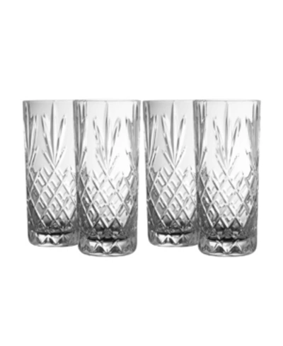 Belleek Pottery Renmore Hi-ball Glasses, Set Of 4 In Clear