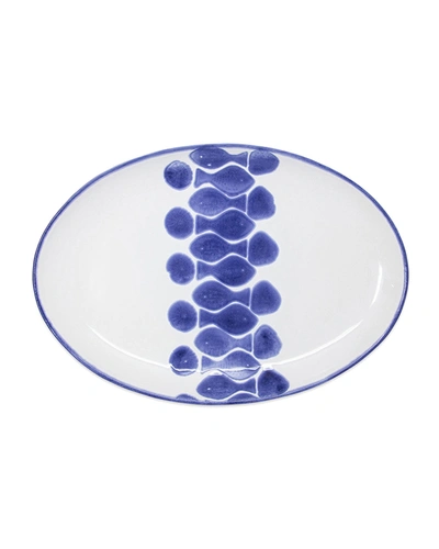 Vietri Santorini Fish Oval Platter In Blue