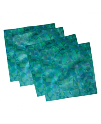 Ambesonne Fractal Set Of 4 Napkins, 12" X 12" In Green