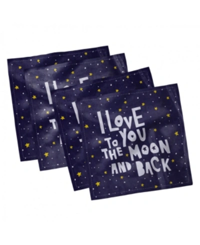 Ambesonne I Love You To The Moon And Back Set Of 4 Napkins, 12" X 12" In Multi