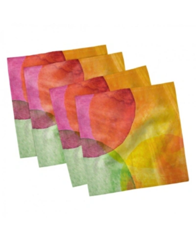 Ambesonne Abstract Set Of 4 Napkins, 12" X 12" In Yellow