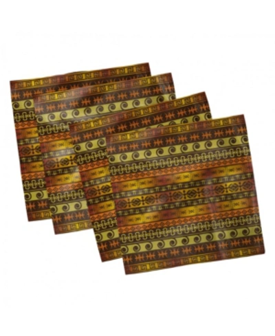 Ambesonne Primitive Set Of 4 Napkins, 12" X 12" In Brown