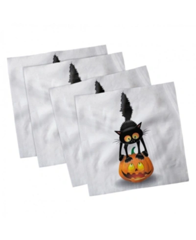 Ambesonne Halloween Set Of 4 Napkins, 12" X 12" In Multi