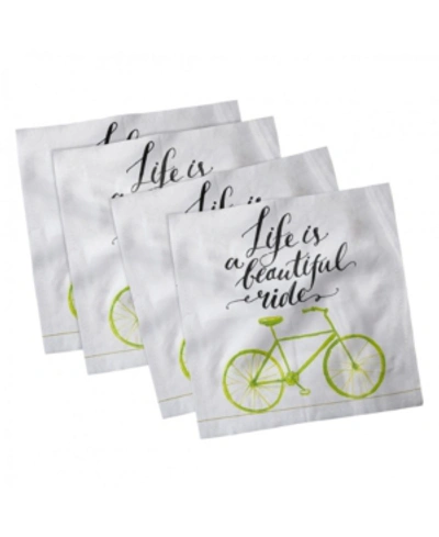 Ambesonne Bicycle Set Of 4 Napkins, 12" X 12" In Multi