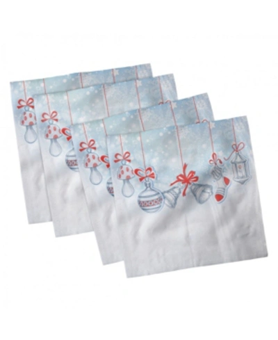 Ambesonne Christmas Set Of 4 Napkins, 12" X 12" In Multi