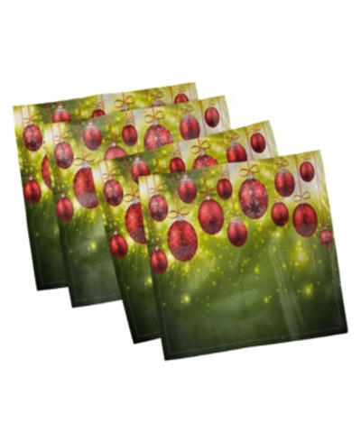 Ambesonne Christmas Set Of 4 Napkins, 12" X 12" In Green