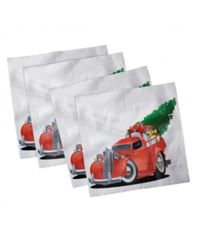 Ambesonne Christmas Set Of 4 Napkins, 12" X 12" In Multi