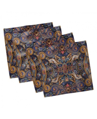 Ambesonne Paisley Set Of 4 Napkins, 12" X 12" In Multi