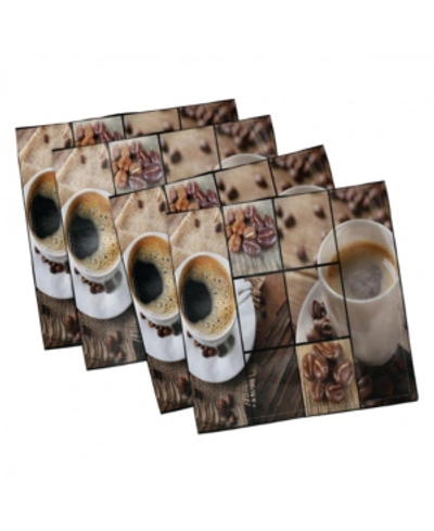 Ambesonne Coffee Beans Set Of 4 Napkins, 12" X 12" In Brown