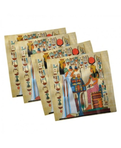 Ambesonne Retro Set Of 4 Napkins, 12" X 12" In Multi