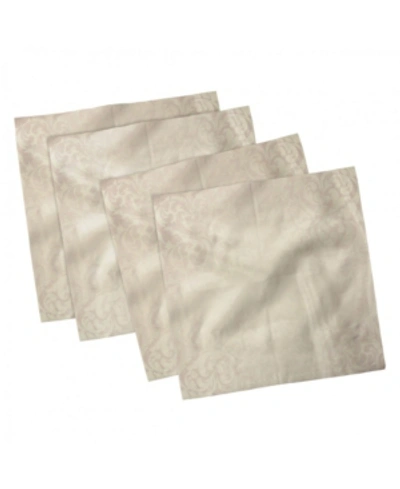 Ambesonne Swirl Leaves Set Of 4 Napkins, 12" X 12" In Cream