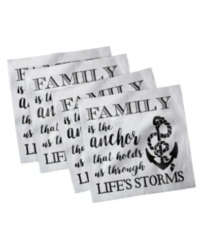 Ambesonne Family Set Of 4 Napkins, 12" X 12" In Black