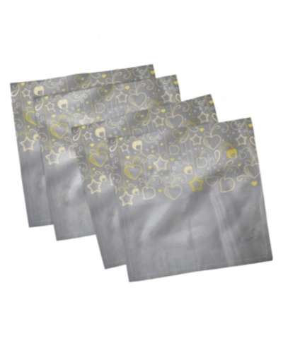 Ambesonne Outline Stars Set Of 4 Napkins, 12" X 12" In Multi