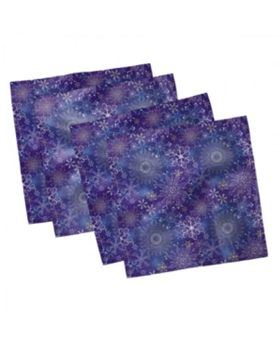 Ambesonne Snowflakes Xmas Set Of 4 Napkins, 12" X 12" In Multi