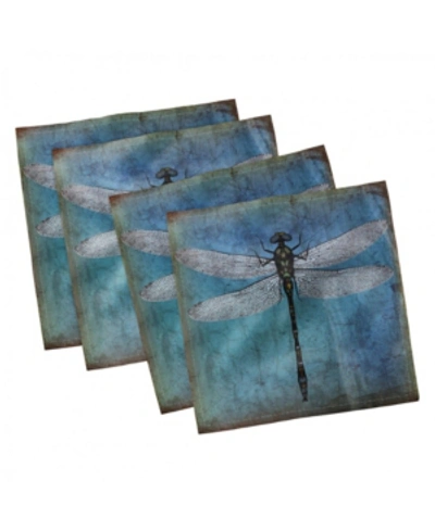 Ambesonne Dragonfly Set Of 4 Napkins, 12" X 12" In Multi