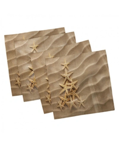 Ambesonne Starfish Set Of 4 Napkins, 12" X 12" In Multi