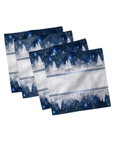 Ambesonne Christmas Set Of 4 Napkins, 12" X 12" In White