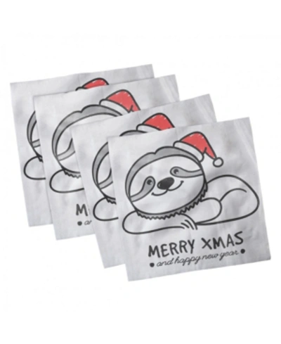 Ambesonne Sloth Set Of 4 Napkins, 12" X 12" In Multi