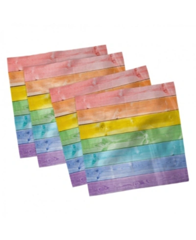 Ambesonne Lgbt Wooden Set Of 4 Napkins, 12" X 12" In Multi