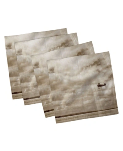 Ambesonne Vintage-like Airplane Set Of 4 Napkins, 12" X 12" In Multi