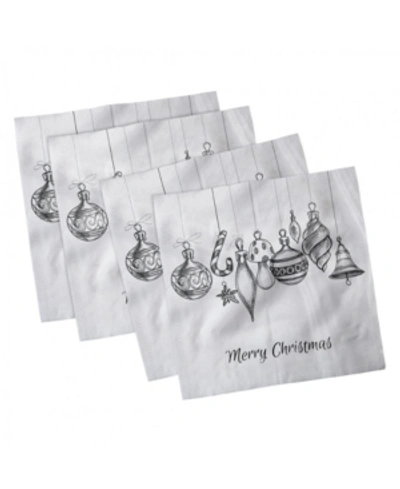 Ambesonne Christmas Set Of 4 Napkins, 12" X 12" In Black