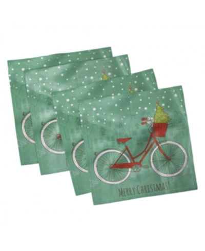 Ambesonne Christmas Set Of 4 Napkins, 12" X 12" In Multi