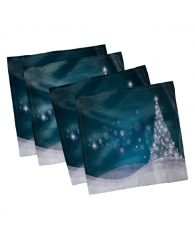 Ambesonne Christmas Set Of 4 Napkins, 12" X 12" In Slate