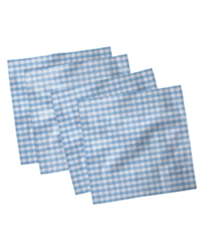 Ambesonne Checkered Set Of 4 Napkins, 12" X 12" In Multi