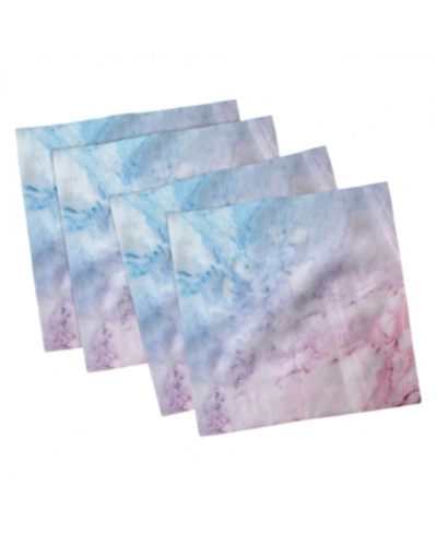 Ambesonne Marble Set Of 4 Napkins, 12" X 12" In Multi